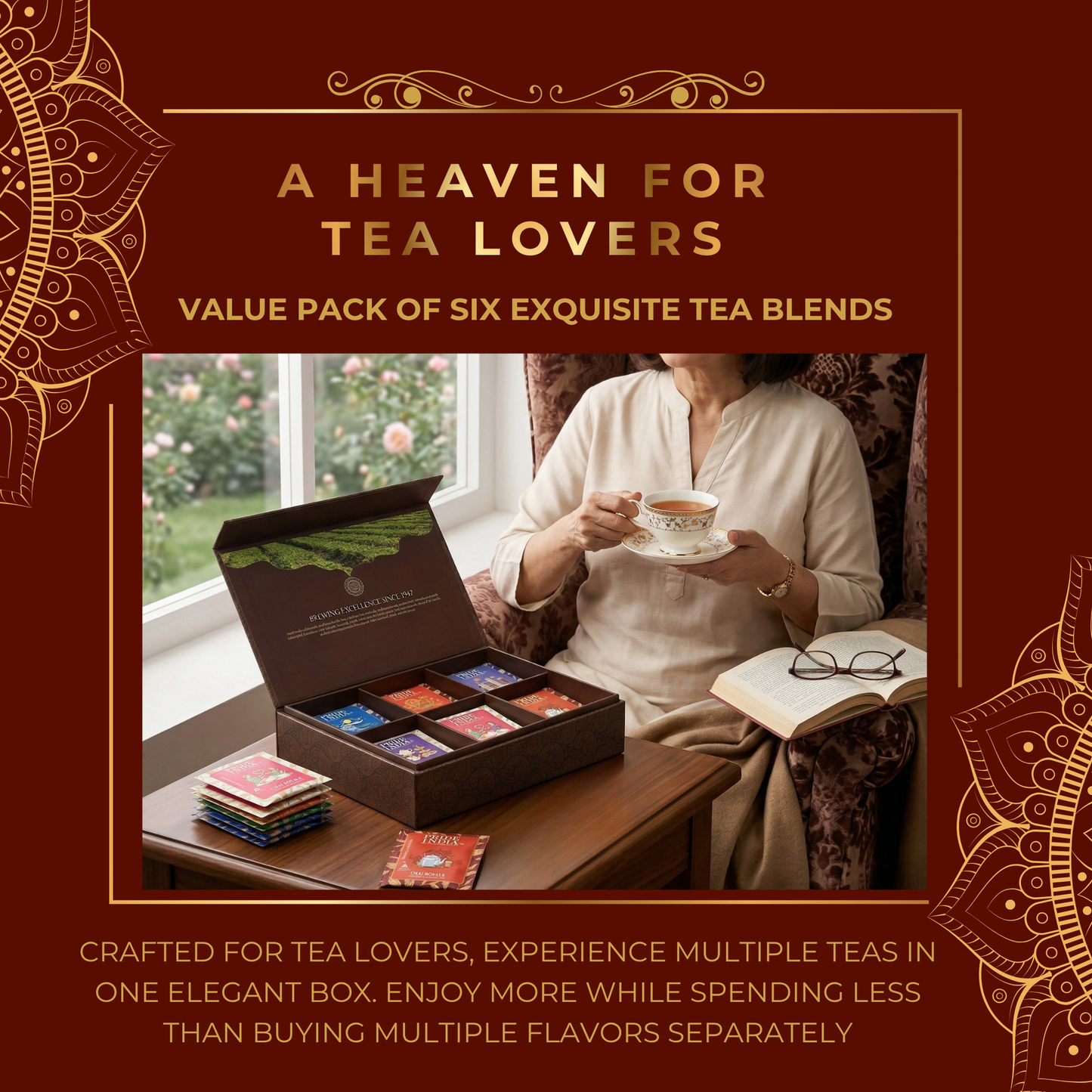 Essential Tea Bundle – 6 Flavors, 72 Tea Bags
