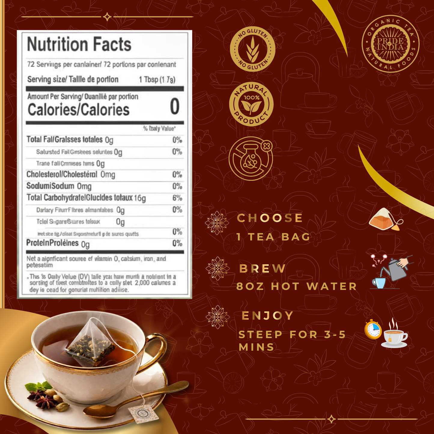 Essential Tea Bundle – 6 Flavors, 72 Tea Bags